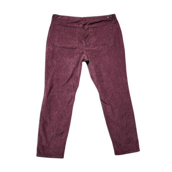 American Eagle Womens Corduroy Stretch Pants Classic Skinny Fit Size 20 Burgundy - Picture 2 of 13